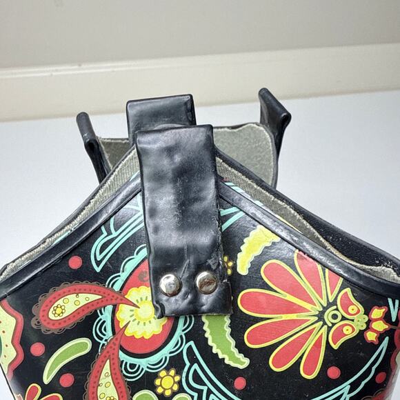 Nomad Women's Yippy Western Rain Boot Size 7 Waterproof Floral Paisley Pull‎ On - Picture 4 of 10